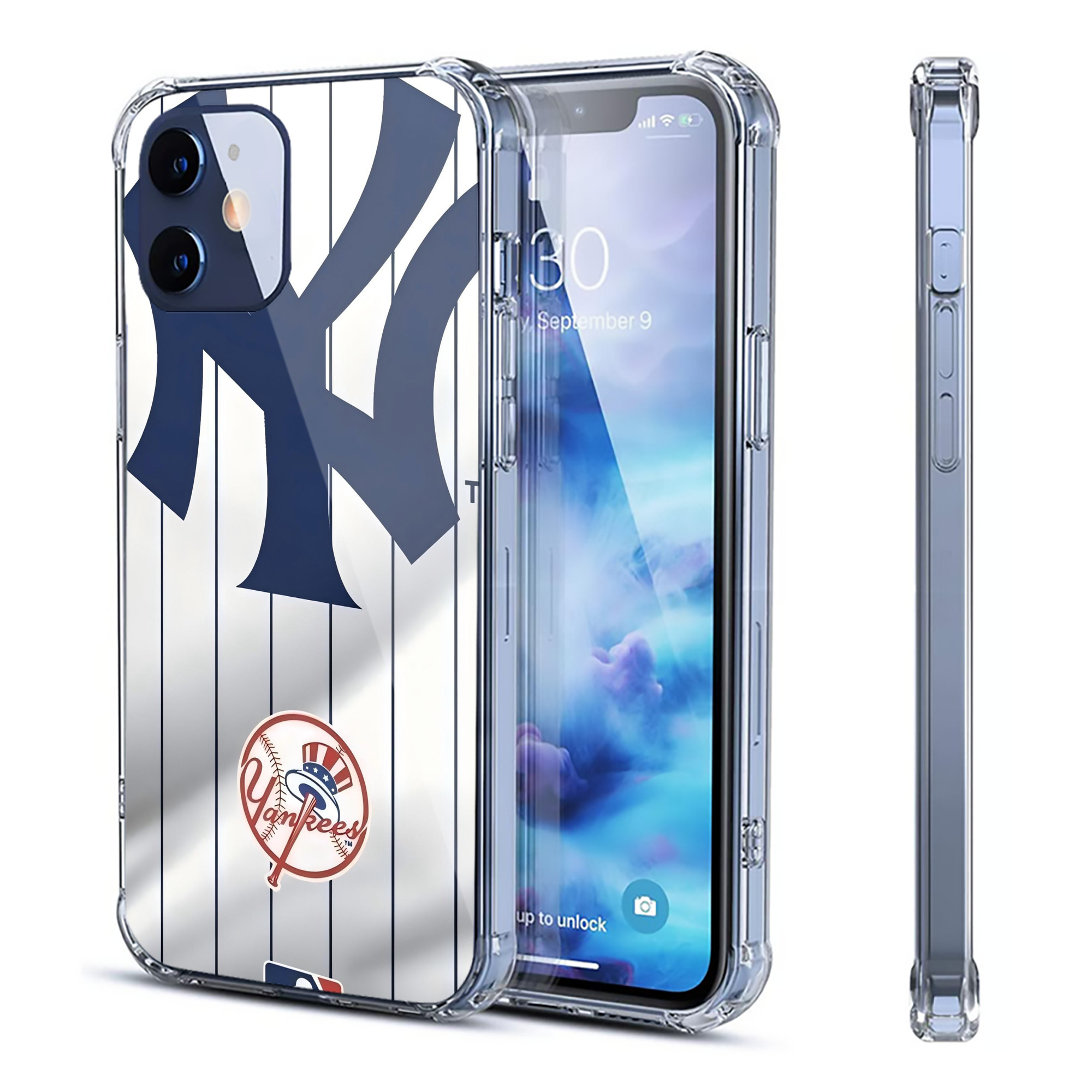 New York Yankees 126 Clear IPhone 12 Case – Soft TPU With UV Print – Enhanced Drop Protection, Precise Fit, Anti-Fingerprint, Customizable Design, Scratch-Resistant, Yellow-Resistant